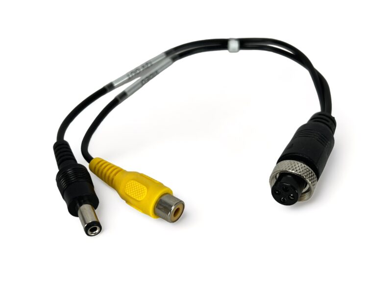 Short DVR Flylead (4 pin - RCA female & DC male)